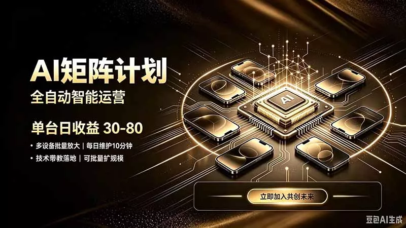 AI智能对话，矩阵规模化创业，全程技术扶持，长久稳定，日入800+网创项目-知识付费-在线课程-自媒体创业-网络副业-优利资源优利资源网