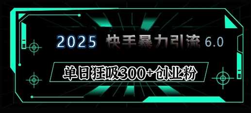 2025年快手6.0保姆级教程震撼来袭，单日狂吸300+精准创业粉网创项目-知识付费-在线课程-自媒体创业-网络副业-优利资源优利资源网