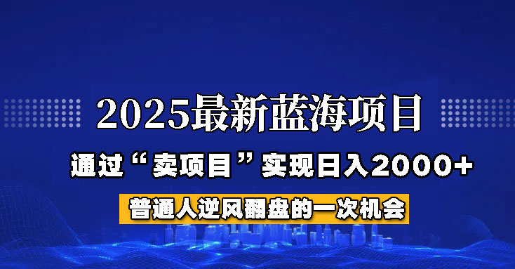 2025年蓝海项目，如何通过“网创项目”日入2000+网创项目-知识付费-在线课程-自媒体创业-网络副业-优利资源优利资源网