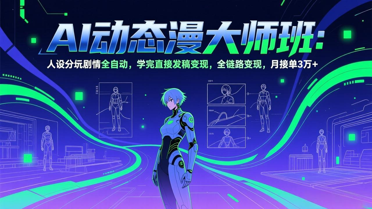 AI动态漫剧大师班：人设分镜剧情全自动，学完直接发稿变现，全链路变现，月接单3万+网创项目-知识付费-在线课程-自媒体创业-网络副业-优利资源优利资源网