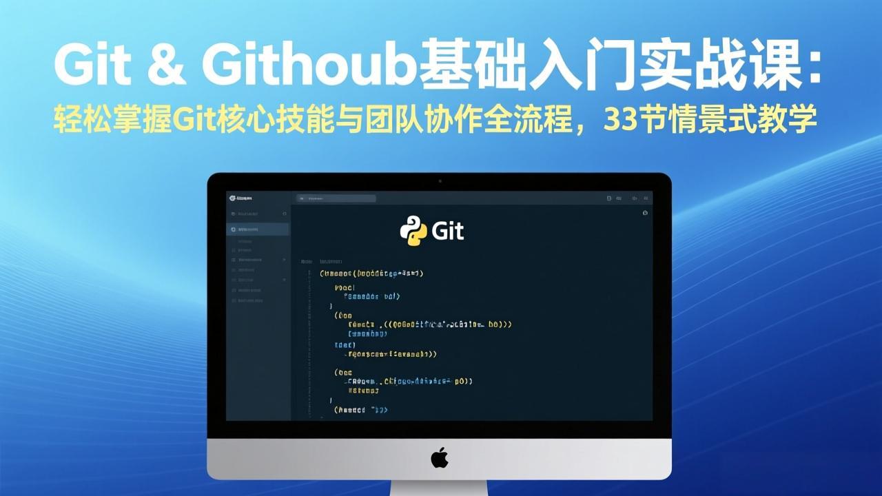 Git & GitHub基础入门实战课：轻松掌握Git核心技能与团队协作全流程，33节情景式教学网创项目-知识付费-在线课程-自媒体创业-网络副业-优利资源优利资源网