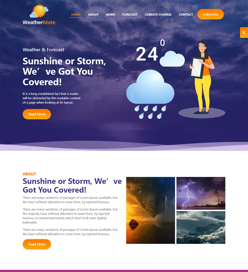HTML响应式天气预报网站源码网创项目-知识付费-在线课程-自媒体创业-网络副业-优利资源优利资源网