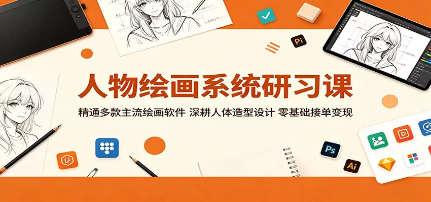 人物绘画系统研习课：精通多款主流绘画软件，深耕人体造型设计，零基础接单变现网创项目-知识付费-在线课程-自媒体创业-网络副业-优利资源优利资源网