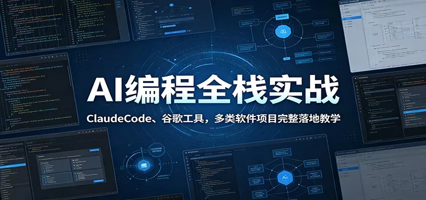 AI编程全栈实战：ClaudeCode、谷歌工具，多类软件项目完整落地教学网创项目-知识付费-在线课程-自媒体创业-网络副业-优利资源优利资源网