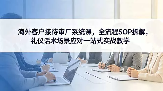 海外客户接待审厂系统课，全流程SOP拆解，礼仪话术场景应对一站式实战教学网创项目-知识付费-在线课程-自媒体创业-网络副业-优利资源优利资源网