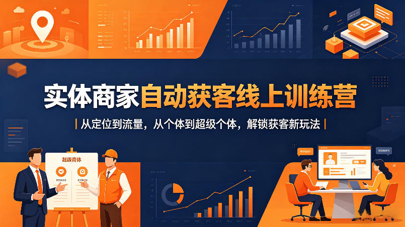 实体商家自动获客线上训练营｜从定位到流量，从个体到超级个体，解锁获客新玩法网创项目-知识付费-在线课程-自媒体创业-网络副业-优利资源优利资源网