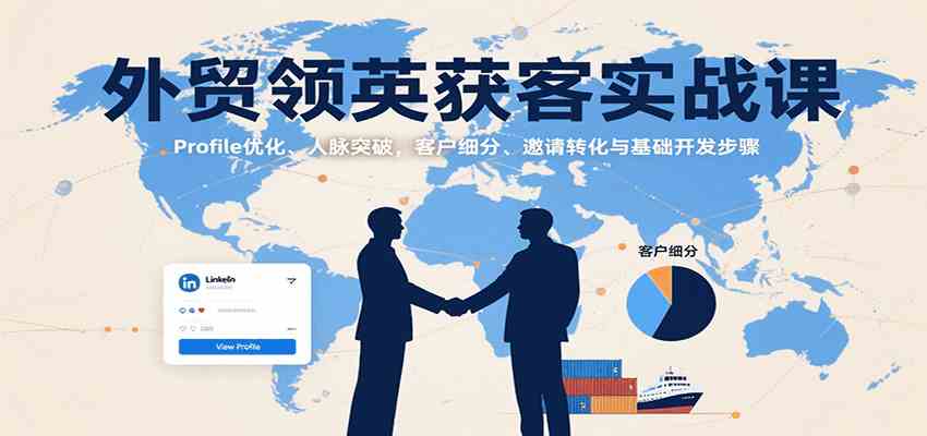 外贸领英获客实战课：Profile优化、人脉突破，客户细分、邀请转化与基础开发步骤网创项目-知识付费-在线课程-自媒体创业-网络副业-优利资源优利资源网