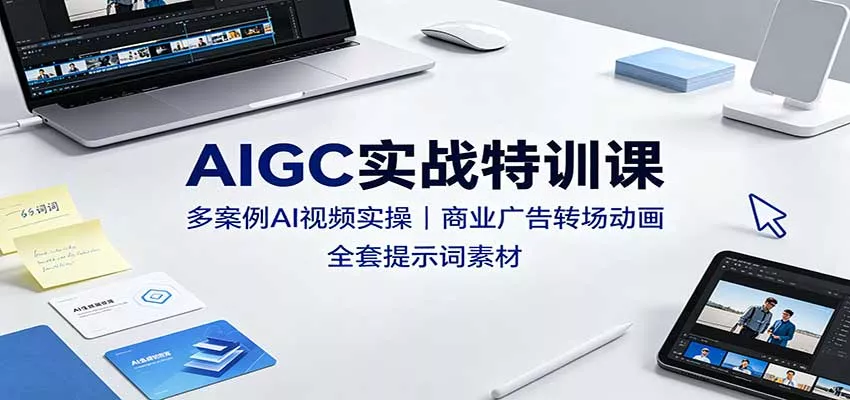 AIGC实战特训课：多案例AI视频实操，商业广告转场动画，全套提示词素材网创项目-知识付费-在线课程-自媒体创业-网络副业-优利资源优利资源网