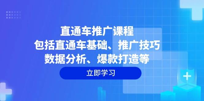 （14001期）直通车推广课程：包括直通车基础、推广技巧、数据分析、爆款打造等网创项目-知识付费-在线课程-自媒体创业-网络副业-优利资源优利资源网