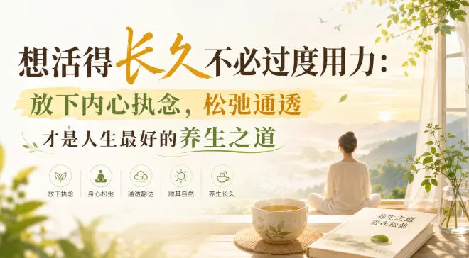 付费文章:想活得长久不必过度用力:放下内心执念,松弛通透才是人生最好的养生之道 付费文章:想活得长久不必过度用力:放下内心执念,松弛通透才是人生最好的养生之道