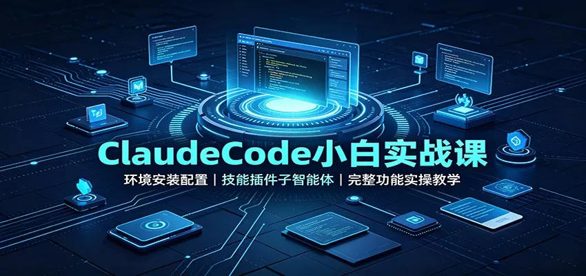 ClaudeCode小白实战课：环境安装配置，技能插件子智能体，完整功能实操教学网创项目-知识付费-在线课程-自媒体创业-网络副业-优利资源优利资源网