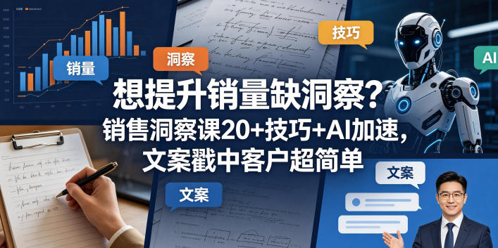 想提升销量缺洞察？销售洞察课20+技巧+AI加速，文案戳中客户超简单【原创双语字幕】网创项目-知识付费-在线课程-自媒体创业-网络副业-优利资源优利资源网