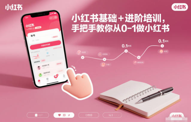 小红书基础+进阶培训，手把手教你从0-1做小红书网创项目-知识付费-在线课程-自媒体创业-网络副业-优利资源优利资源网