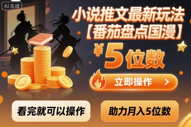 小说推文最新玩法，助力月入5位数【番茄盘点国漫】玩法，看完就可以操作网创项目-知识付费-在线课程-自媒体创业-网络副业-优利资源优利资源网