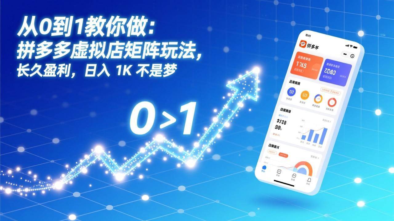 （17205期）从0到1教你做：拼多多虚拟店矩阵玩法，长久盈利，日入 1K 不是梦网创项目-知识付费-在线课程-自媒体创业-网络副业-优利资源优利资源网