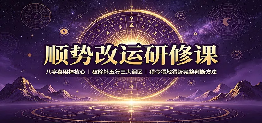 顺势改运研修课:八字喜用神核心,破除补五行三大误区,得令得地得势完整判断方法网创项目-知识付费-在线课程-自媒体创业-网络副业-优利资源优利资源网