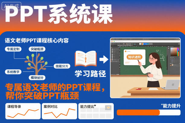 PPT系统课，专属语文老师的PPT课程，帮你突破PPT瓶颈网创项目-知识付费-在线课程-自媒体创业-网络副业-优利资源优利资源网