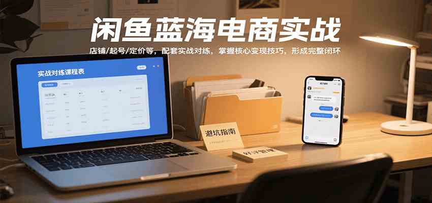 闲鱼蓝海电商实战，涵盖店铺、起号、定价等，配套实战对练，掌握核心变现技巧网创项目-知识付费-在线课程-自媒体创业-网络副业-优利资源优利资源网