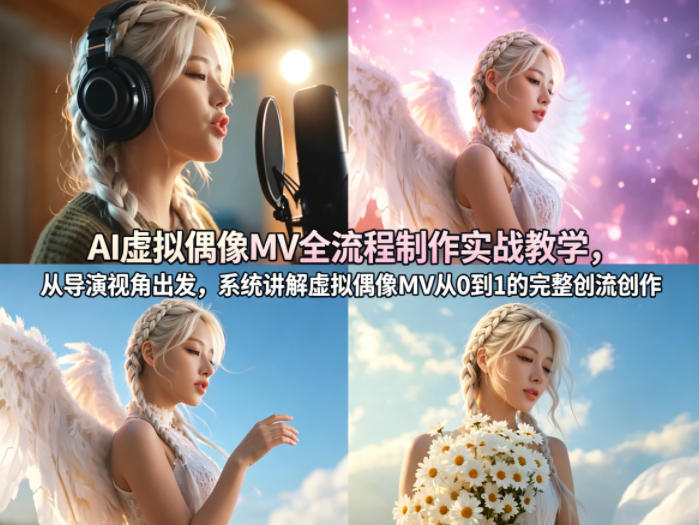 AI虚拟偶像MV全流程制作实战教学，从导演视角出发，系统讲解虚拟偶像MV从0到1的完整创作流程网创项目-知识付费-在线课程-自媒体创业-网络副业-优利资源优利资源网