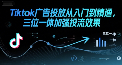 Tiktok广告投放从入门到精通，三位一体加强投流效果网创项目-知识付费-在线课程-自媒体创业-网络副业-优利资源优利资源网