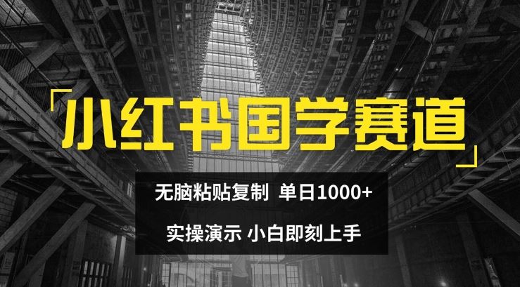 小红书国学赛道，无脑粘贴复制，单日1K，实操演示，小白即刻上手【揭秘】网创项目-知识付费-在线课程-自媒体创业-网络副业-优利资源优利资源网
