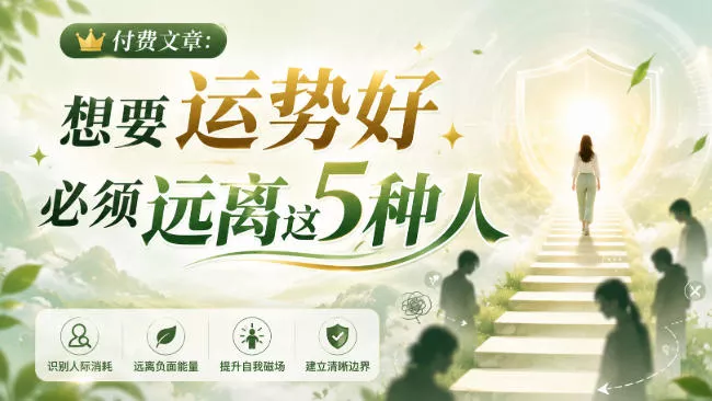 付费文章:想要运势好,必须远离这5种人 付费文章:想要运势好,必须远离这5种人