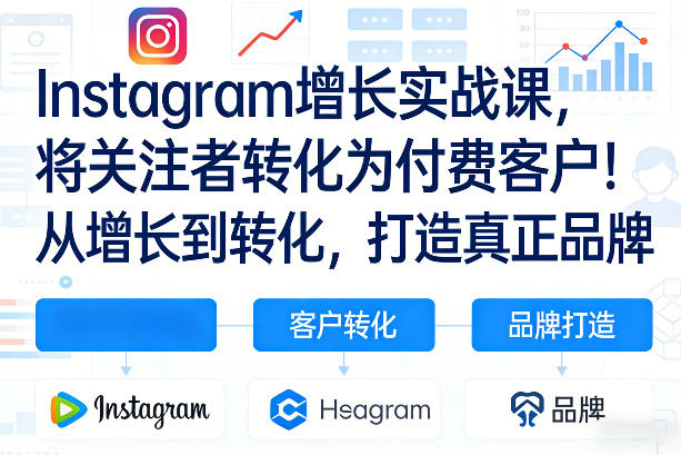 Instagram增长实战课，将关注者转化为付费客户！从增长到转化，打造真正品牌(双语字幕)网创项目-知识付费-在线课程-自媒体创业-网络副业-优利资源优利资源网