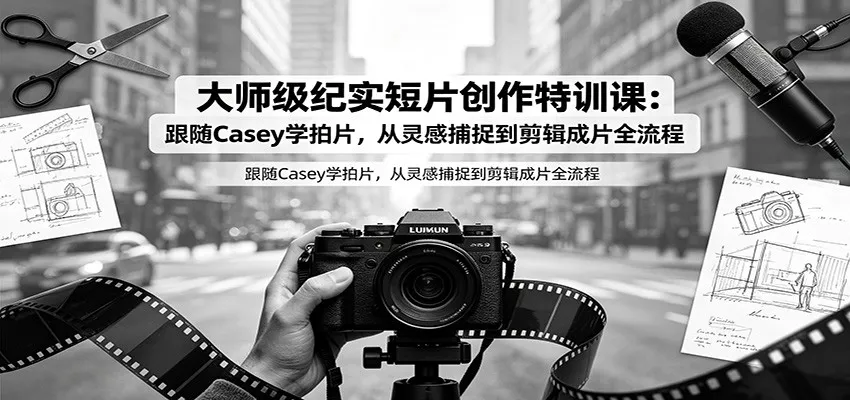 大师级纪实短片创作特训课：跟随Casey学拍片，从灵感捕捉到剪辑成片全流程网创项目-知识付费-在线课程-自媒体创业-网络副业-优利资源优利资源网