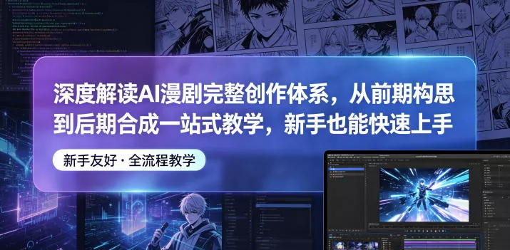 深度解读AI漫剧完整创作体系，从前期构思到后期合成一站式教学，新手也能快速上手网创项目-知识付费-在线课程-自媒体创业-网络副业-优利资源优利资源网
