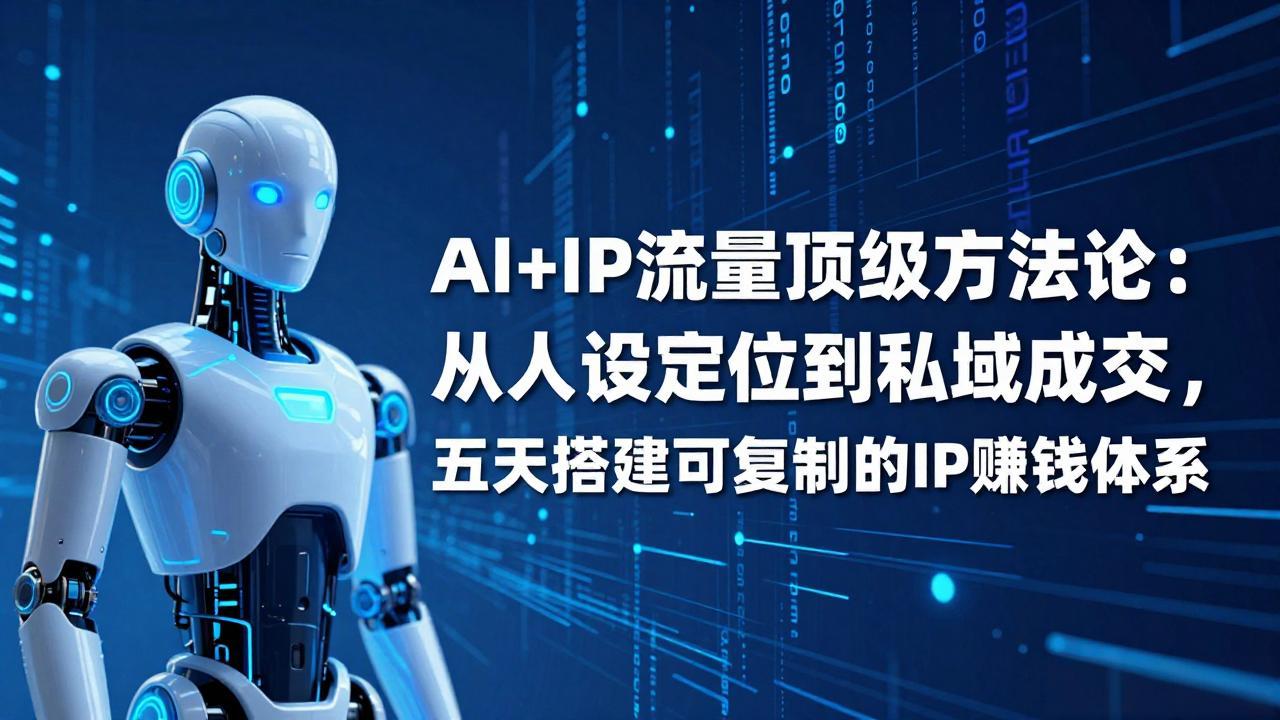 AI+IP顶级方法论：从人设定位到私域成交，五天搭建可复制的IP赚钱体系网创项目-知识付费-在线课程-自媒体创业-网络副业-优利资源优利资源网