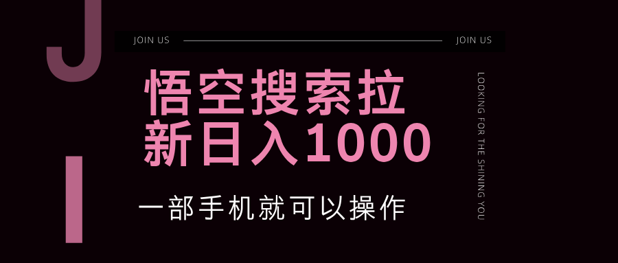 （12717期）悟空搜索类拉新 蓝海项目 一部手机就可以操作 教程非常详细网创项目-知识付费-在线课程-自媒体创业-网络副业-优利资源优利资源网