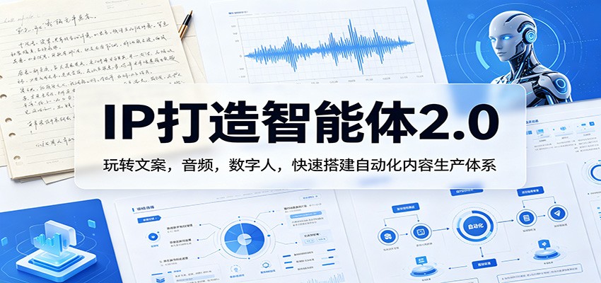 IP打造智能体2.0：玩转文案，音频，数字人，快速搭建自动化内容生产体系网创项目-知识付费-在线课程-自媒体创业-网络副业-优利资源优利资源网