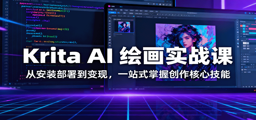 Krita AI 绘画实战课：从安装部署到变现，一站式掌握创作核心技能网创项目-知识付费-在线课程-自媒体创业-网络副业-优利资源优利资源网