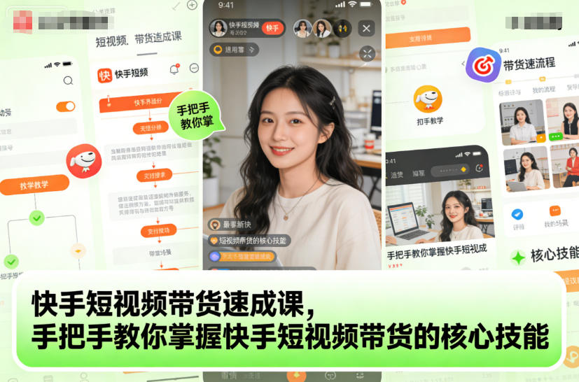快手短视频带货速成课，手把手教你掌握快手短视频带货的核心技能网创项目-知识付费-在线课程-自媒体创业-网络副业-优利资源优利资源网
