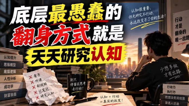 付费文章：底层最愚蠢的翻身方式就是天天研究认知网创项目-知识付费-在线课程-自媒体创业-网络副业-优利资源优利资源网