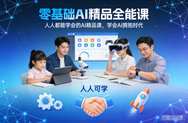 零基础AI精品全能课，人人都能学会的AI精品课，学会AI拥抱时代网创项目-知识付费-在线课程-自媒体创业-网络副业-优利资源优利资源网