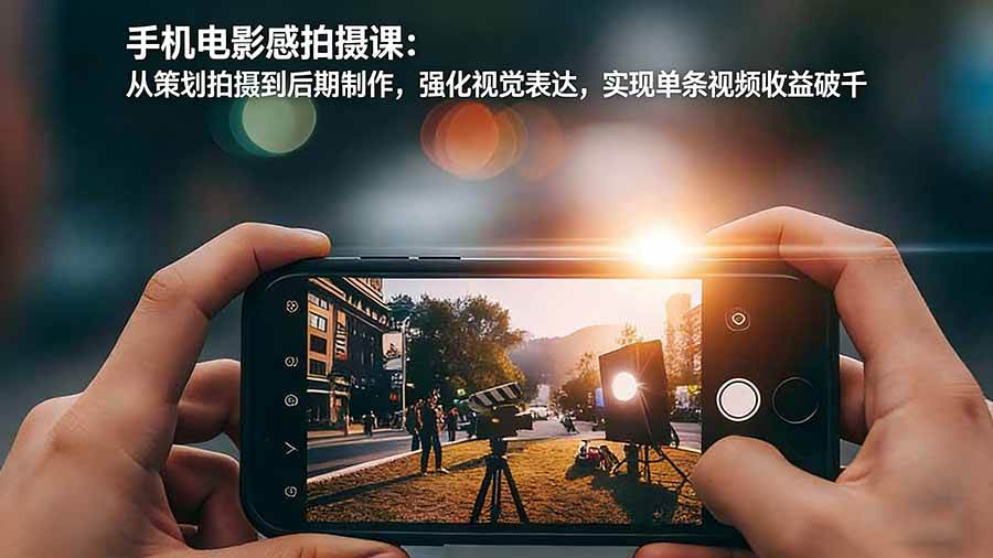 （17273期）手机电影感拍摄课：从策划拍摄到后期制作，强化视觉表达，实现单条视频收益破千网创项目-知识付费-在线课程-自媒体创业-网络副业-优利资源优利资源网