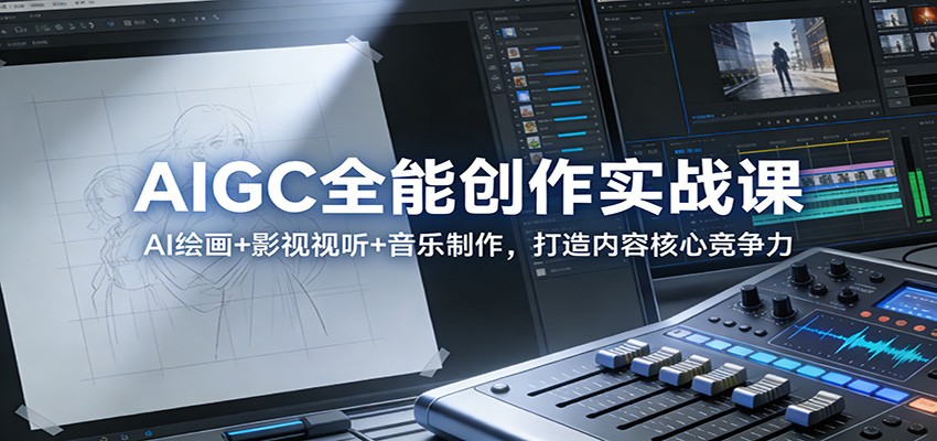 AIGC全能创作实战课：AI绘画+影视视听+音乐制作，打造内容核心竞争力网创项目-知识付费-在线课程-自媒体创业-网络副业-优利资源优利资源网