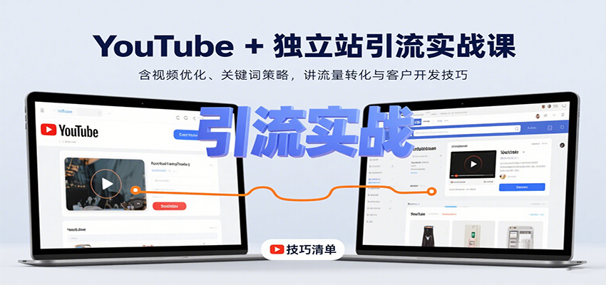 YouTube+独立站引流实战课：含视频优化、关键词策略，讲流量转化与客户开发技巧网创项目-知识付费-在线课程-自媒体创业-网络副业-优利资源优利资源网