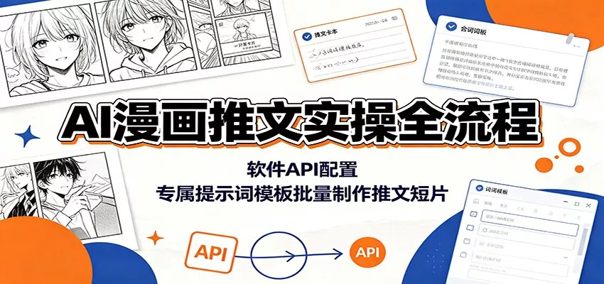 AI漫画推文实操全流程：软件API配置，专属提示词模板批量制作推文短片网创项目-知识付费-在线课程-自媒体创业-网络副业-优利资源优利资源网