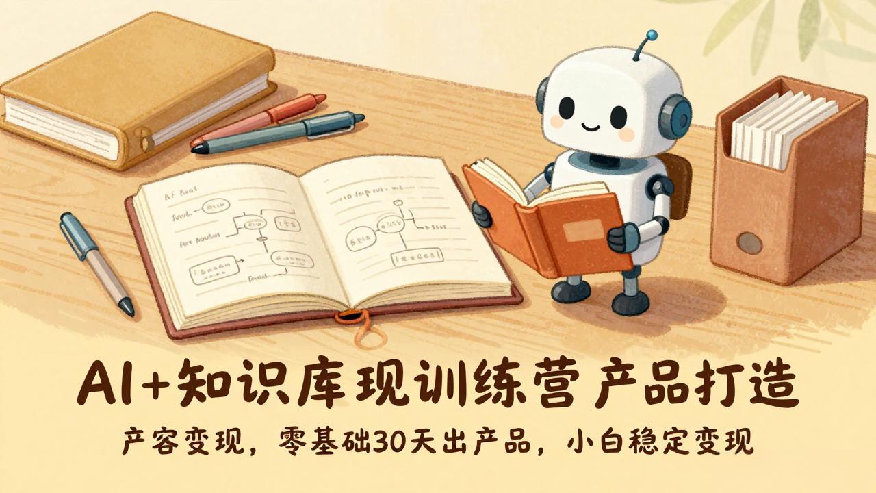 AI+知识库变现训练营，产品打造、内容创作、全平台变现，零基础30天出产品，小白稳定变现网创项目-知识付费-在线课程-自媒体创业-网络副业-优利资源优利资源网