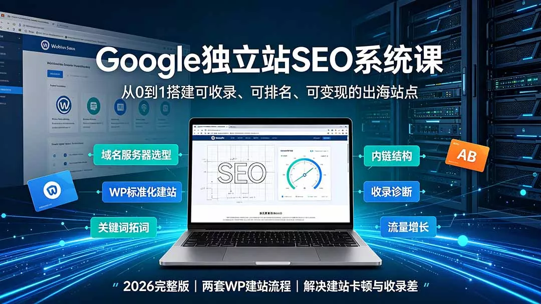 Google独立站SEO-7月系统课：出海基建×WordPress建站×AI内容生产×站内外优化×Search Console×AdSense变现网创项目-知识付费-在线课程-自媒体创业-网络副业-优利资源优利资源网