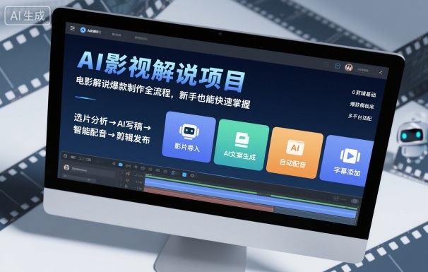 AI影视解说项目，电影解说爆款制作全流程，新手也能快速掌握网创项目-知识付费-在线课程-自媒体创业-网络副业-优利资源优利资源网