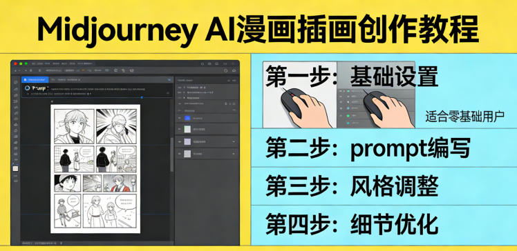 利用Midjourney AI人工智能轻松创作漫画插画教程，零基础创作完整漫画插画网创项目-知识付费-在线课程-自媒体创业-网络副业-优利资源优利资源网