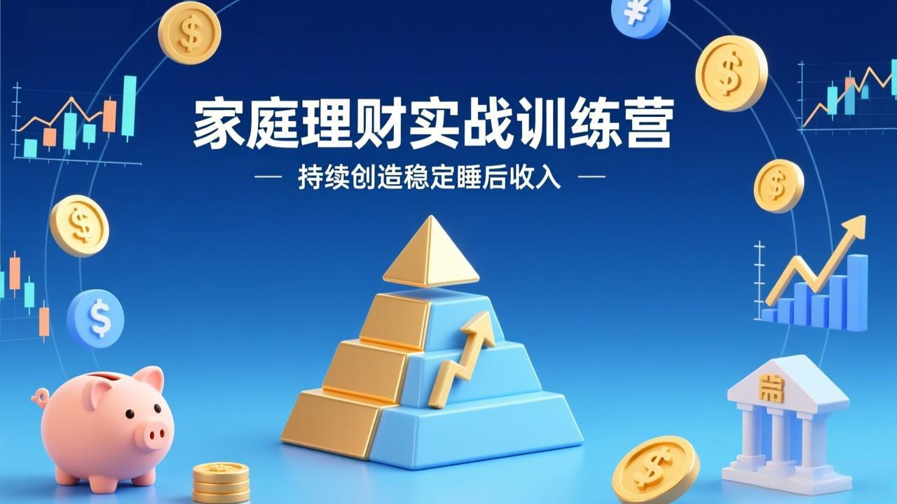 家庭理财实战训练营：从0到1建体系，三阶进阶层层递进，助你持续创造稳定睡后收入网创项目-知识付费-在线课程-自媒体创业-网络副业-优利资源优利资源网