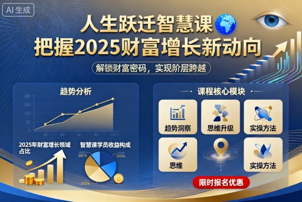 人生跃迁智慧课，把据2025财富增长新动向网创项目-知识付费-在线课程-自媒体创业-网络副业-优利资源优利资源网