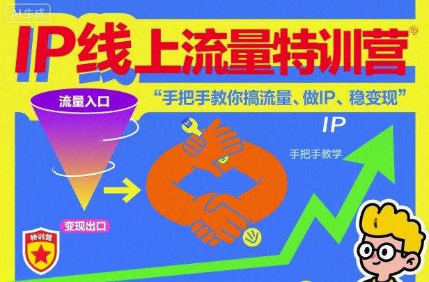 IP线上流量特训营，手把手教你搞流量、做IP、稳变现网创项目-知识付费-在线课程-自媒体创业-网络副业-优利资源优利资源网