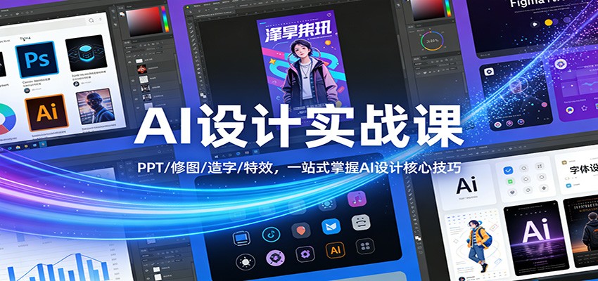 AI设计实战课：PPT/修图/造字/特效，一站式掌握AI设计核心技巧网创项目-知识付费-在线课程-自媒体创业-网络副业-优利资源优利资源网