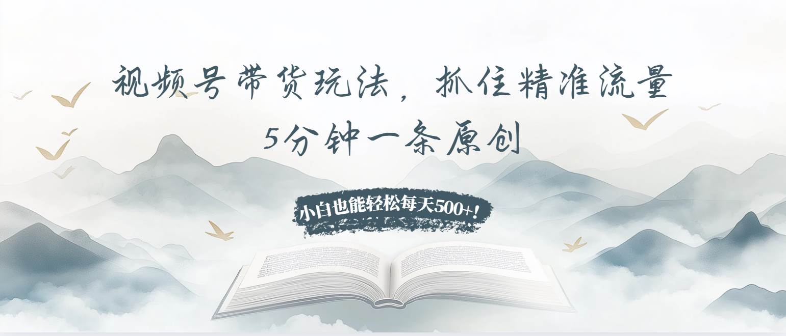 （13492期）视频号带货玩法，抓住精准流量，5分钟一条原创，小白也能轻松每天500+！网创项目-知识付费-在线课程-自媒体创业-网络副业-优利资源优利资源网