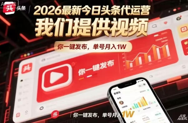 今日头条躺賺模式，你9我1，操作简单，一键发布，单机日入数百，长期合作【揭秘】网创项目-知识付费-在线课程-自媒体创业-网络副业-优利资源优利资源网